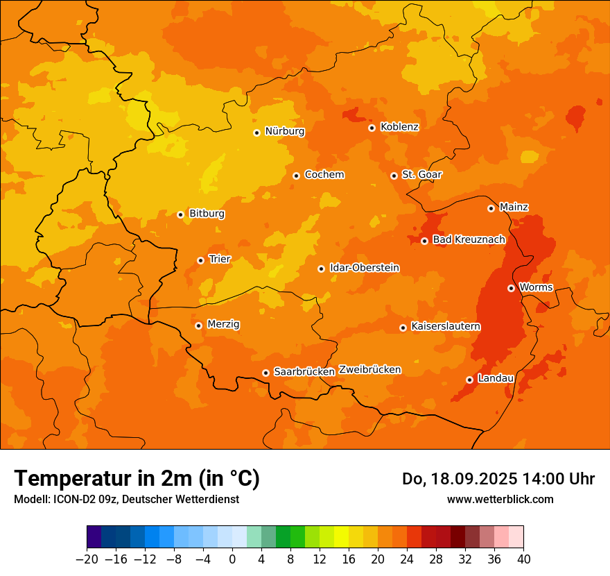 Modellkarten Temperatur