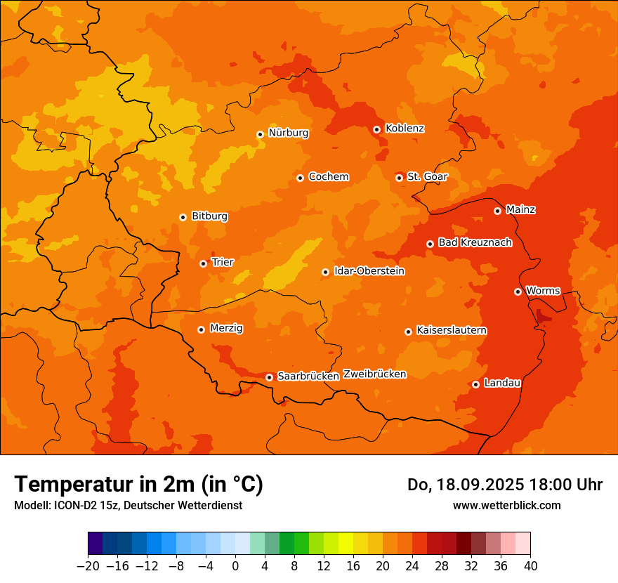 Modellkarten Temperatur