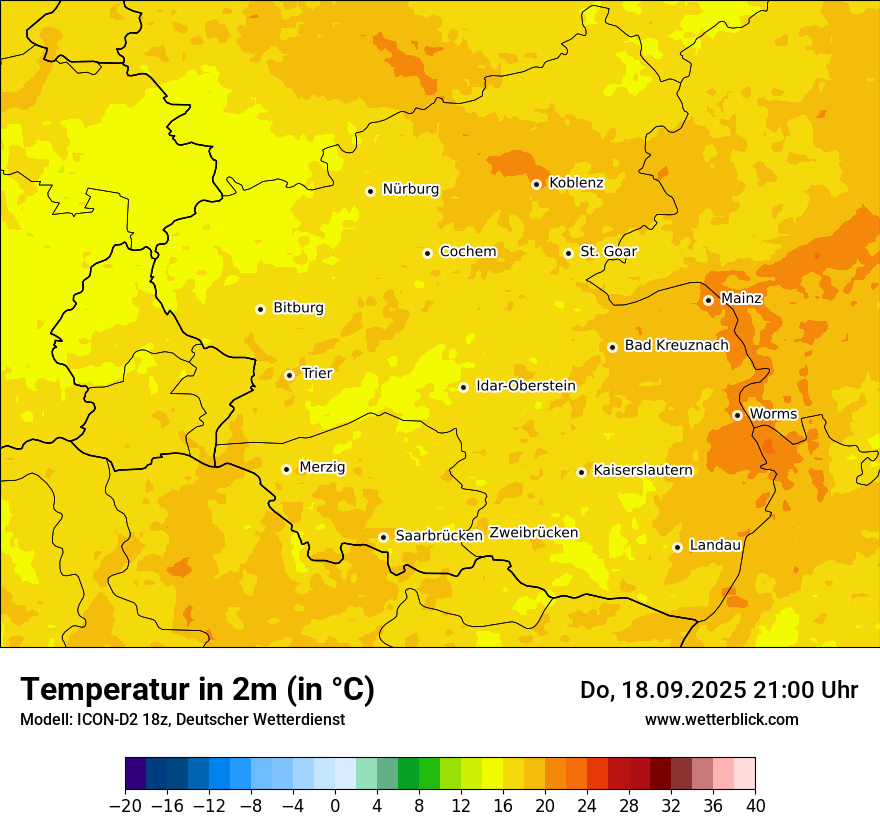 Modellkarten Temperatur