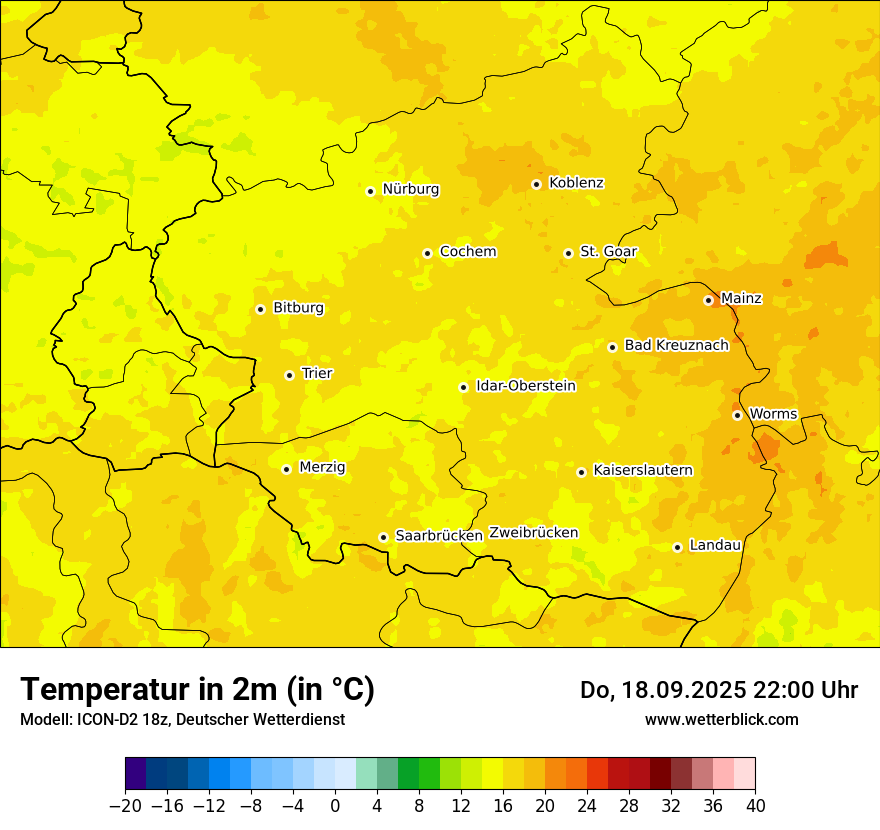 Modellkarten Temperatur