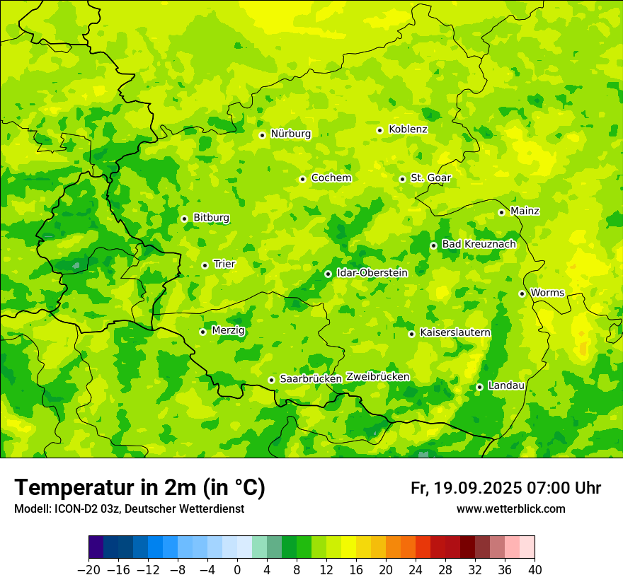 Modellkarten Temperatur