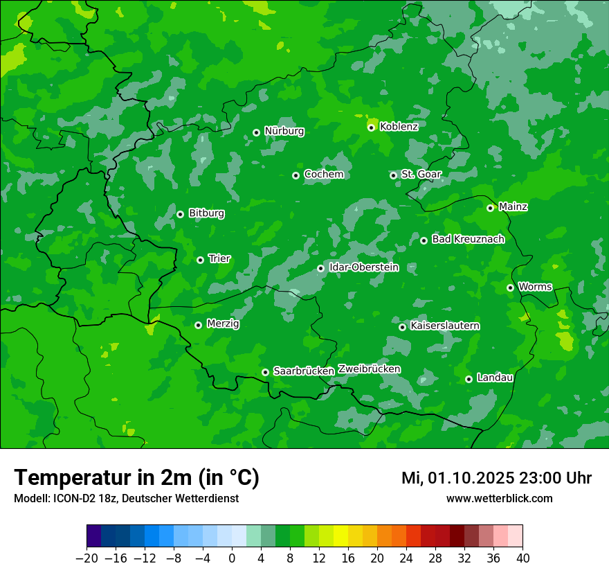 Modellkarten Temperatur