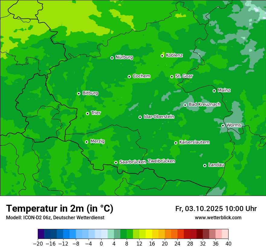 Modellkarten Temperatur