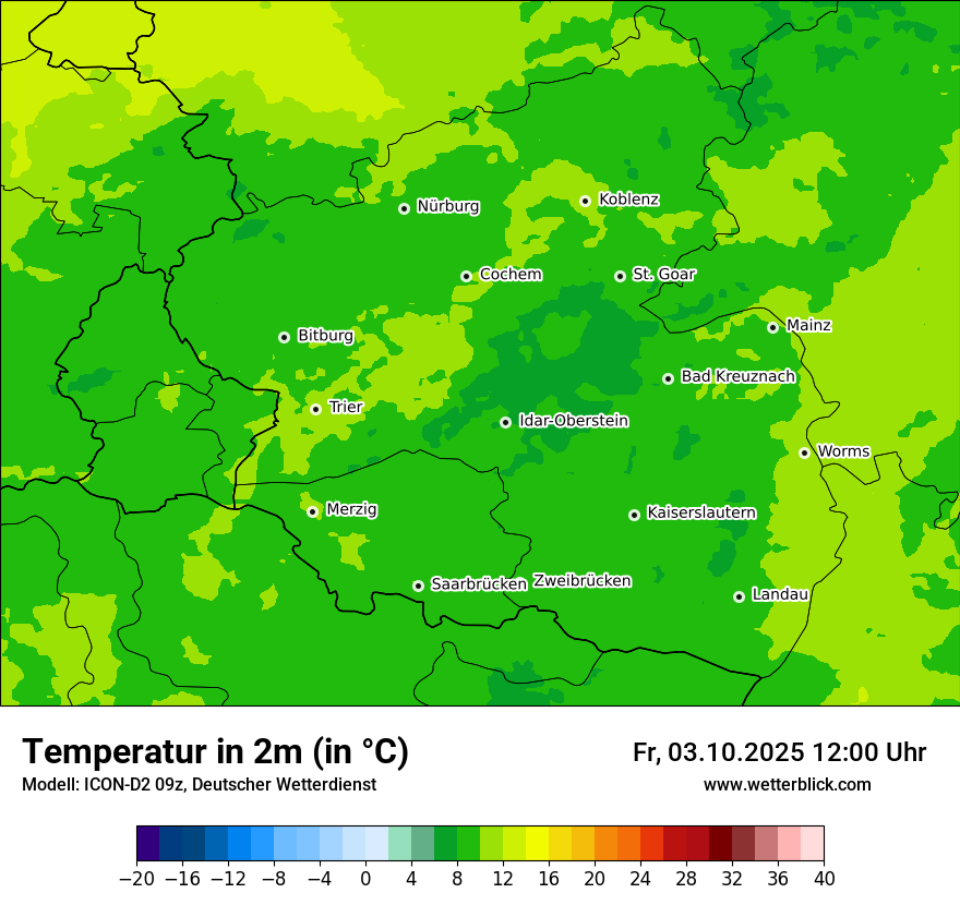 Modellkarten Temperatur