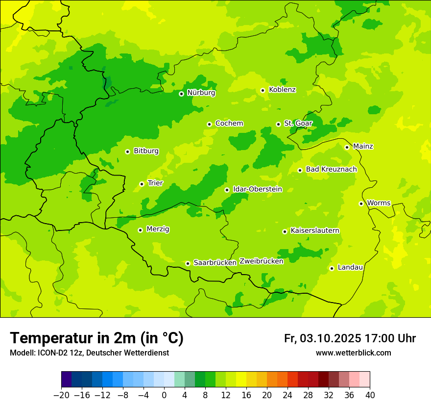 Modellkarten Temperatur