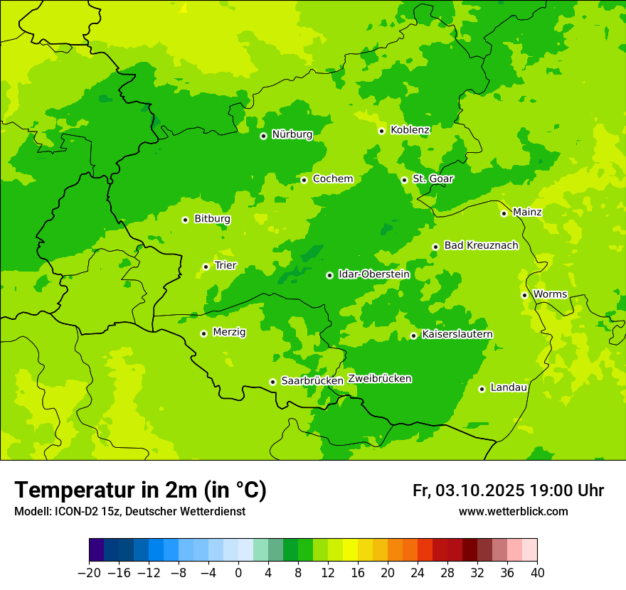 Modellkarten Temperatur
