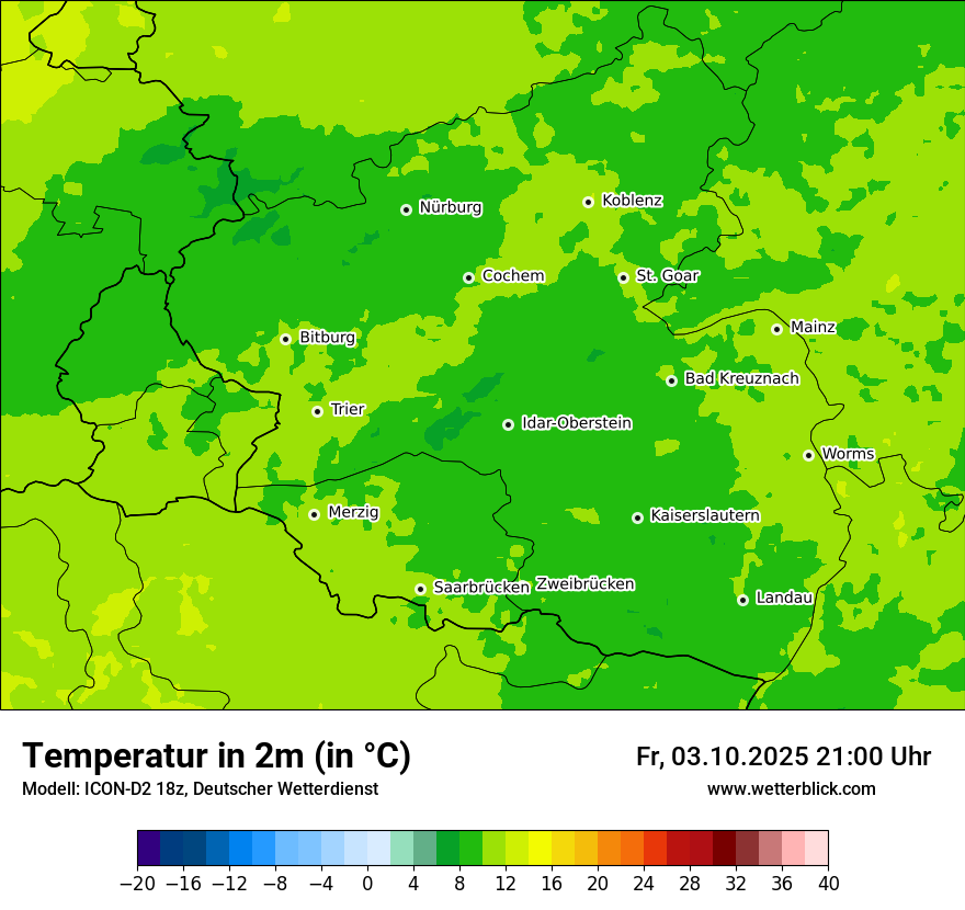 Modellkarten Temperatur