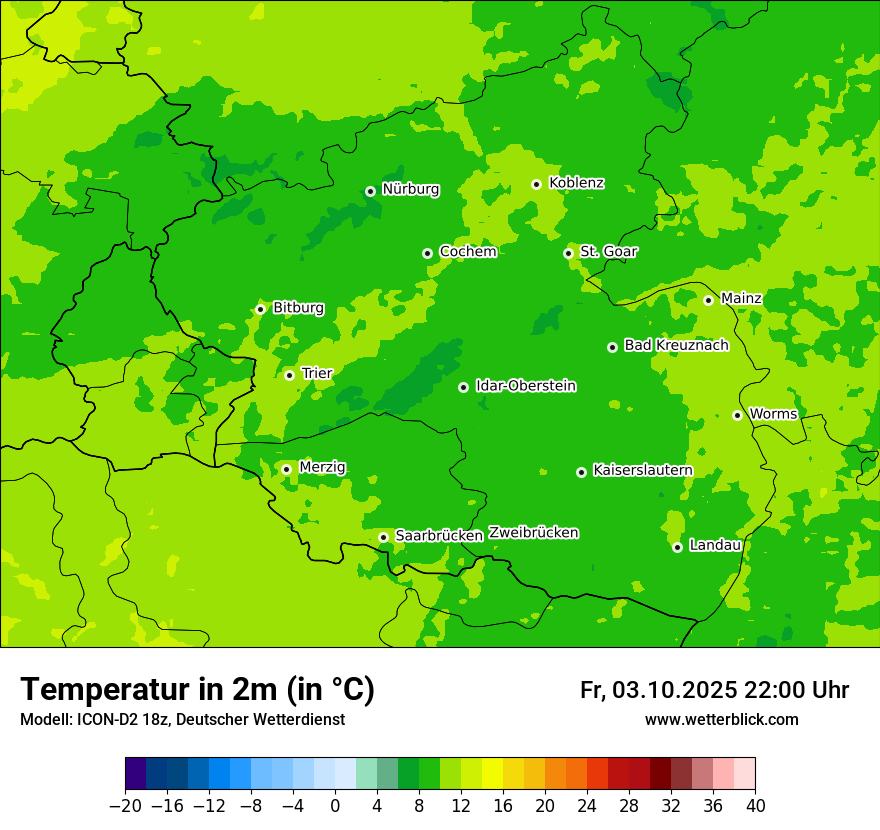 Modellkarten Temperatur