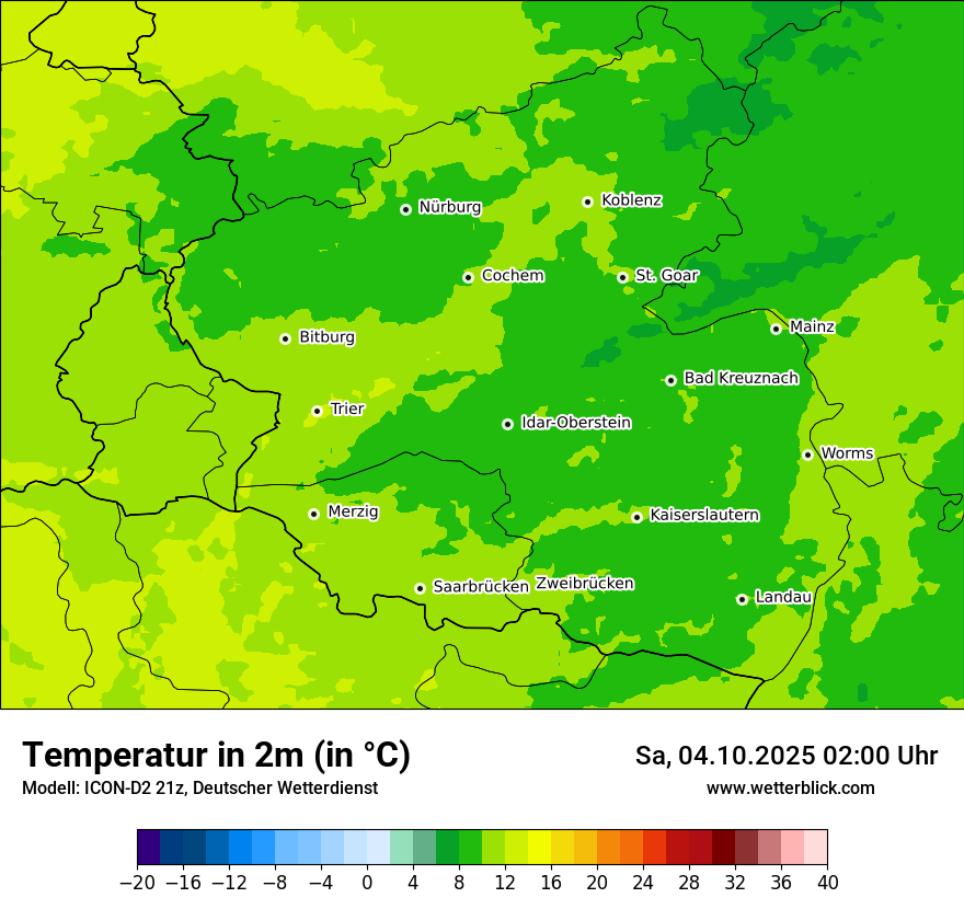 Modellkarten Temperatur