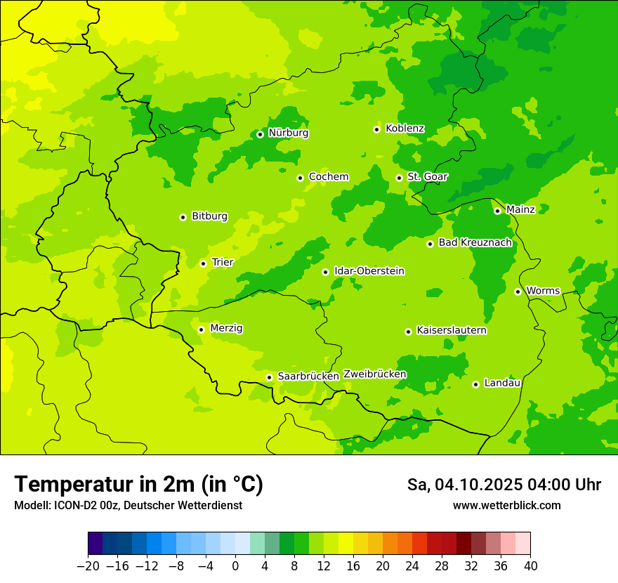 Modellkarten Temperatur