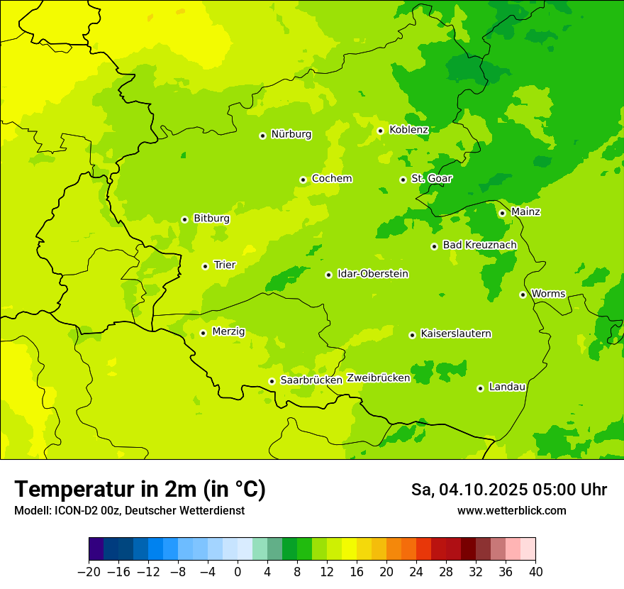 Modellkarten Temperatur