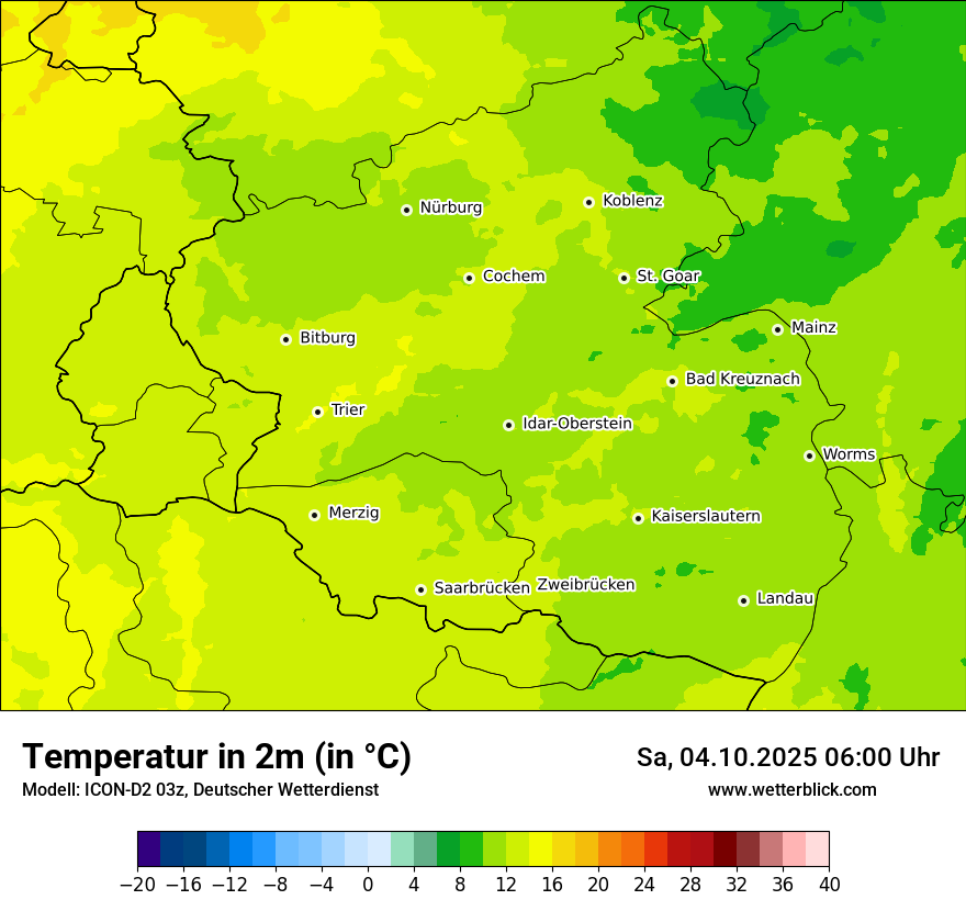 Modellkarten Temperatur