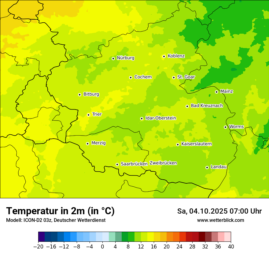 Modellkarten Temperatur