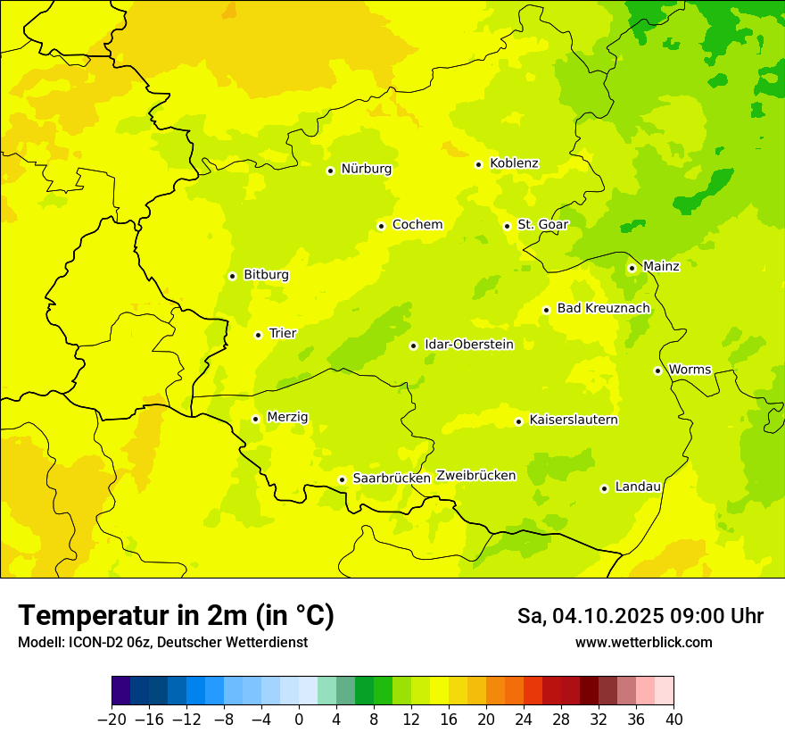 Modellkarten Temperatur