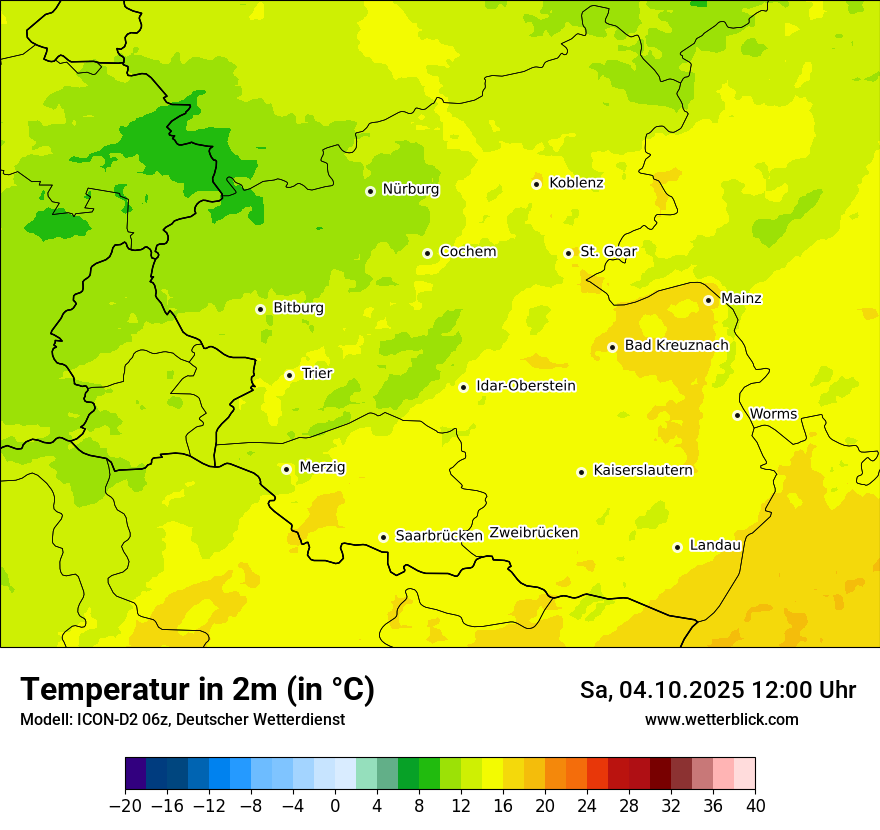 Modellkarten Temperatur