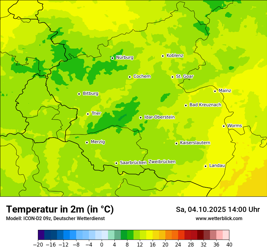 Modellkarten Temperatur