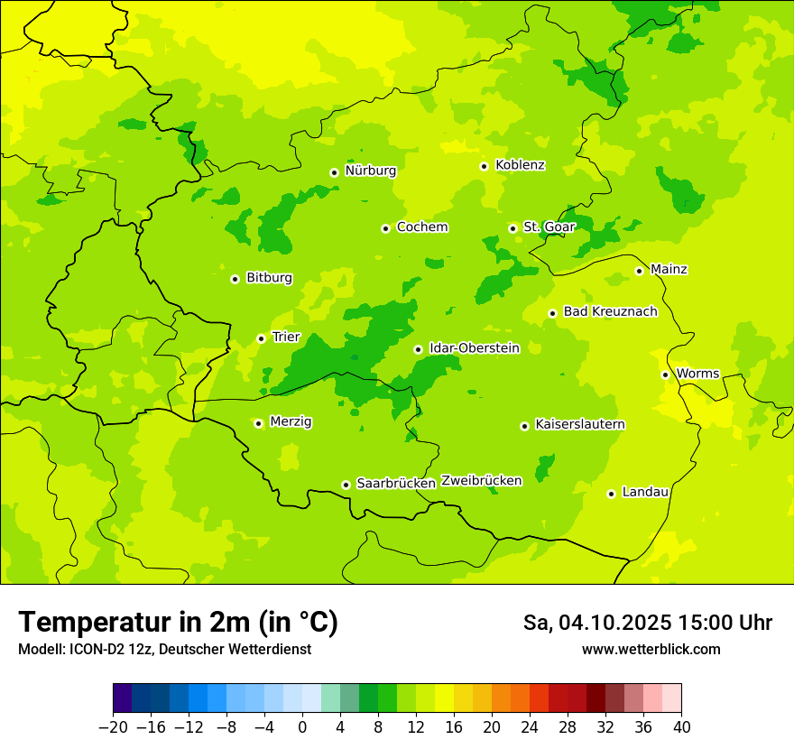 Modellkarten Temperatur