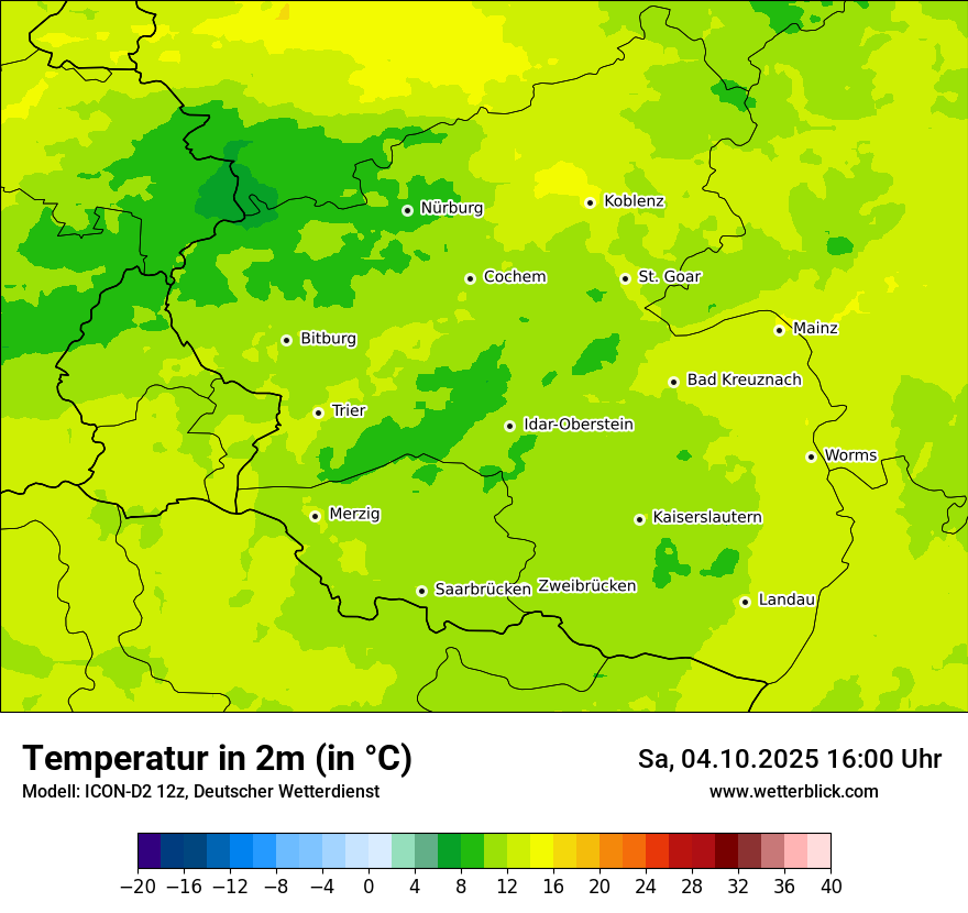 Modellkarten Temperatur