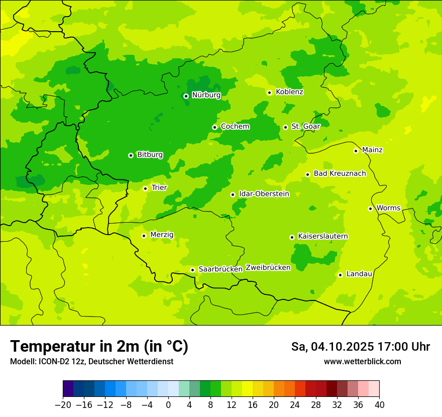 Modellkarten Temperatur