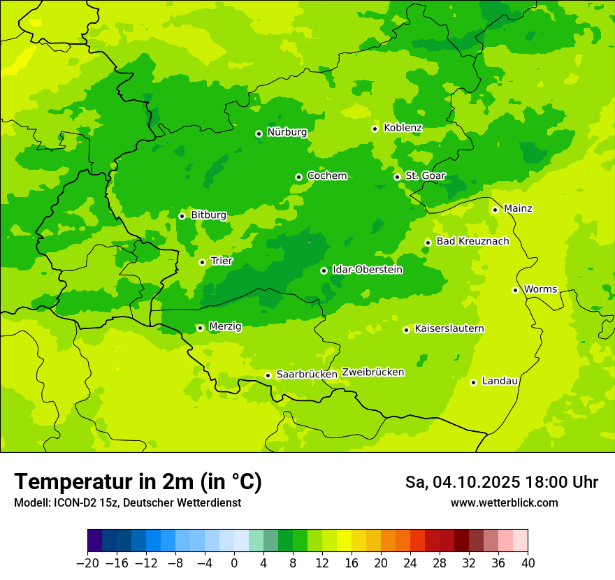 Modellkarten Temperatur