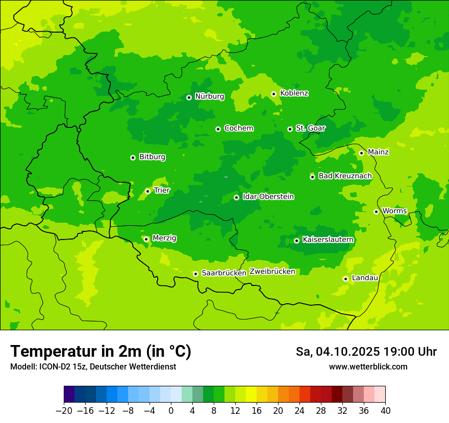 Modellkarten Temperatur