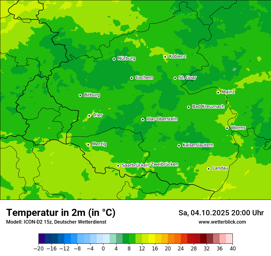 Modellkarten Temperatur