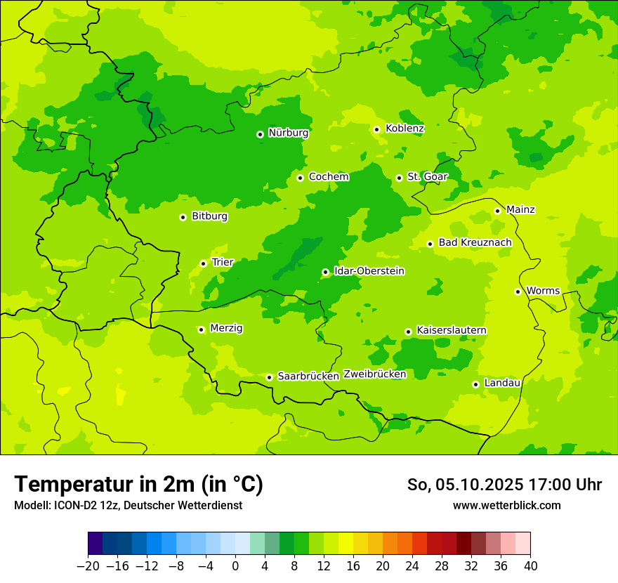 Modellkarten Temperatur