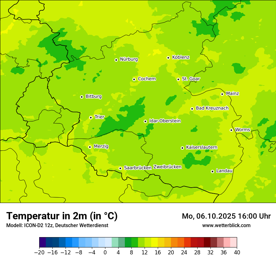 Modellkarten Temperatur