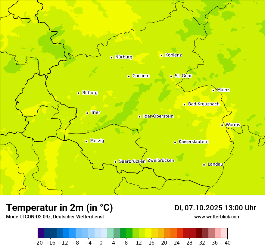Modellkarten Temperatur