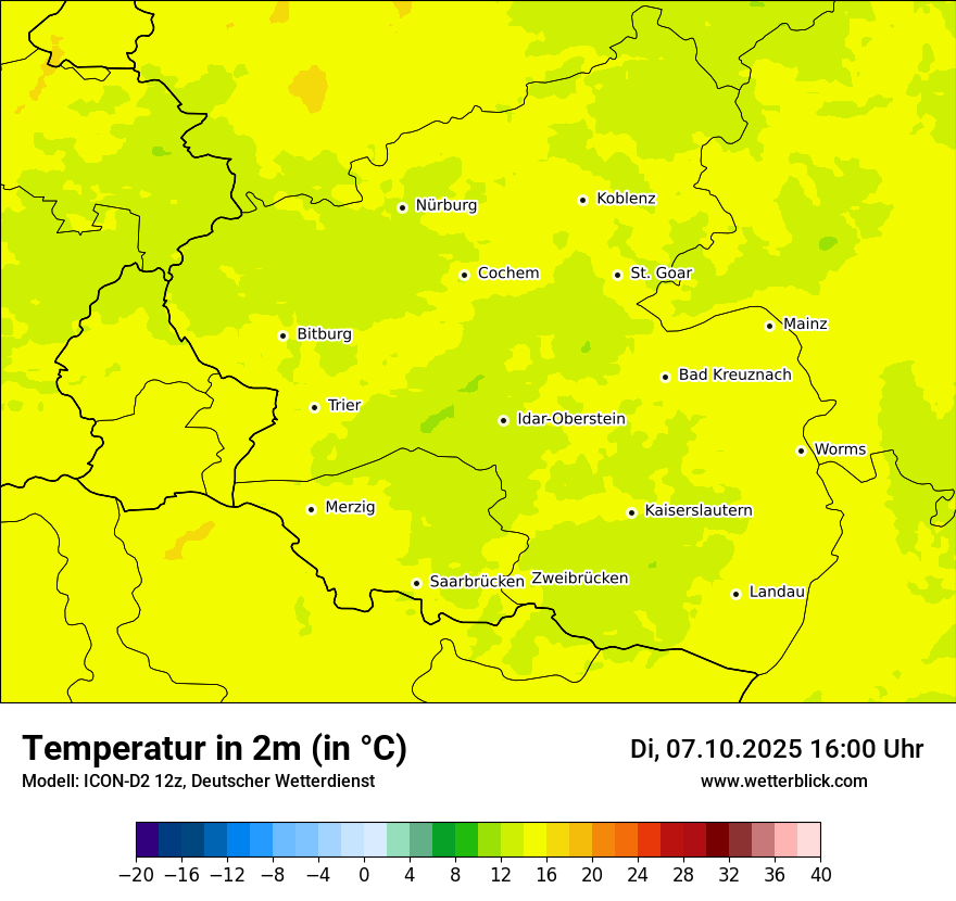 Modellkarten Temperatur