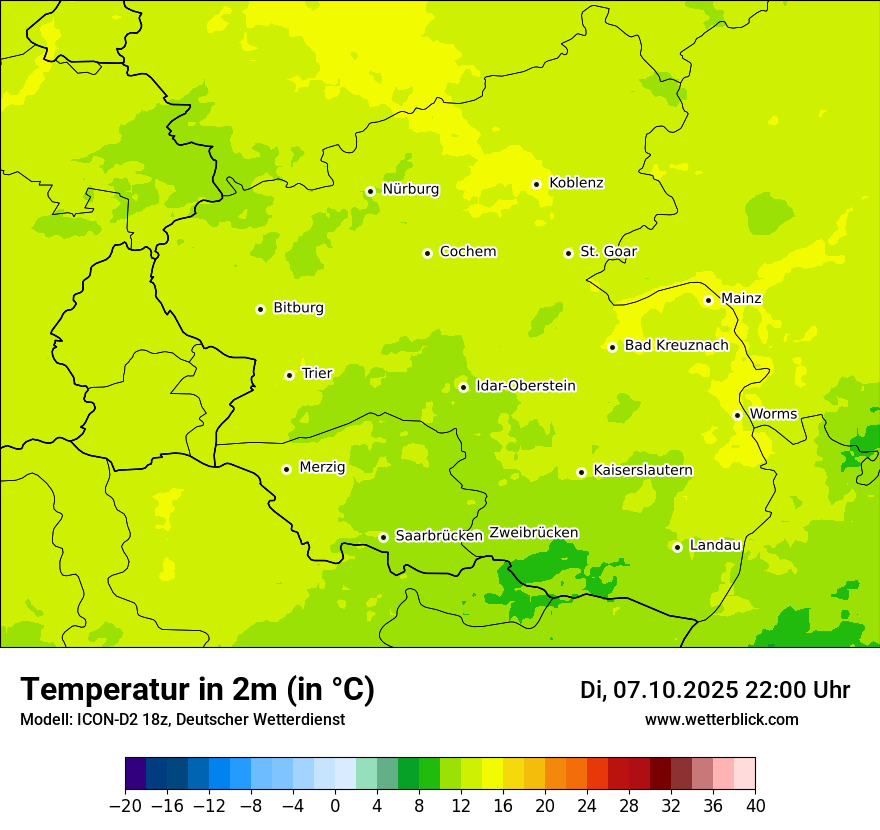 Modellkarten Temperatur