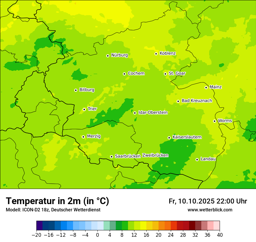 Modellkarten Temperatur