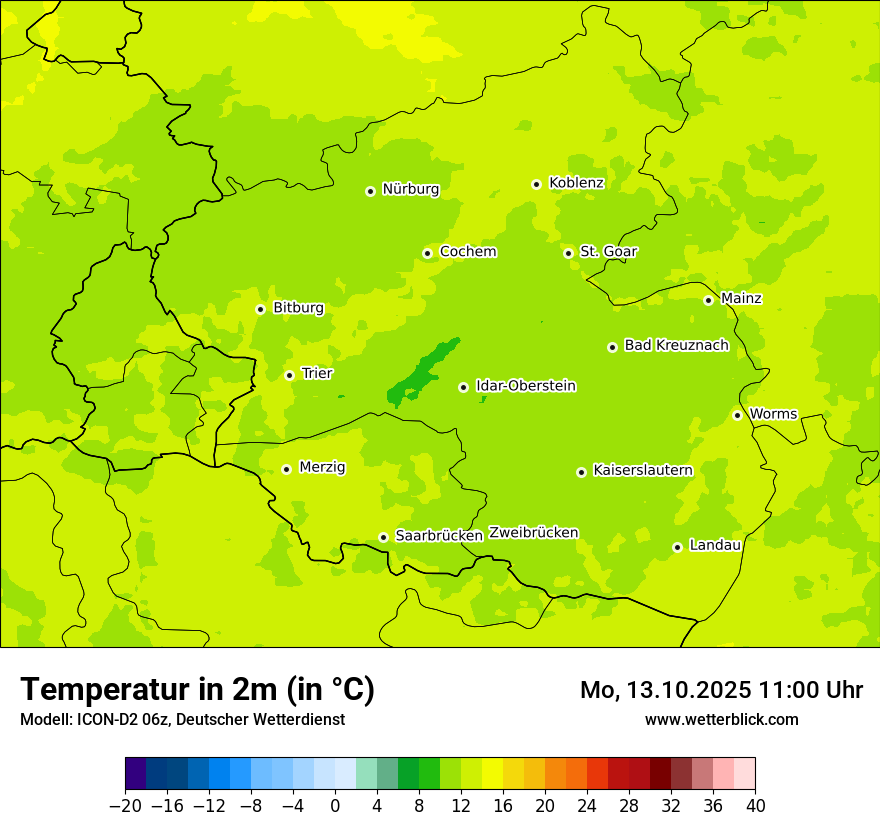 Modellkarten Temperatur
