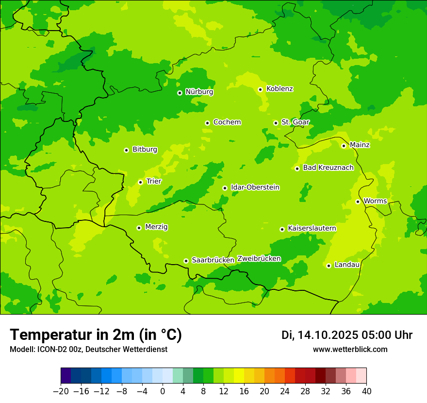 Modellkarten Temperatur