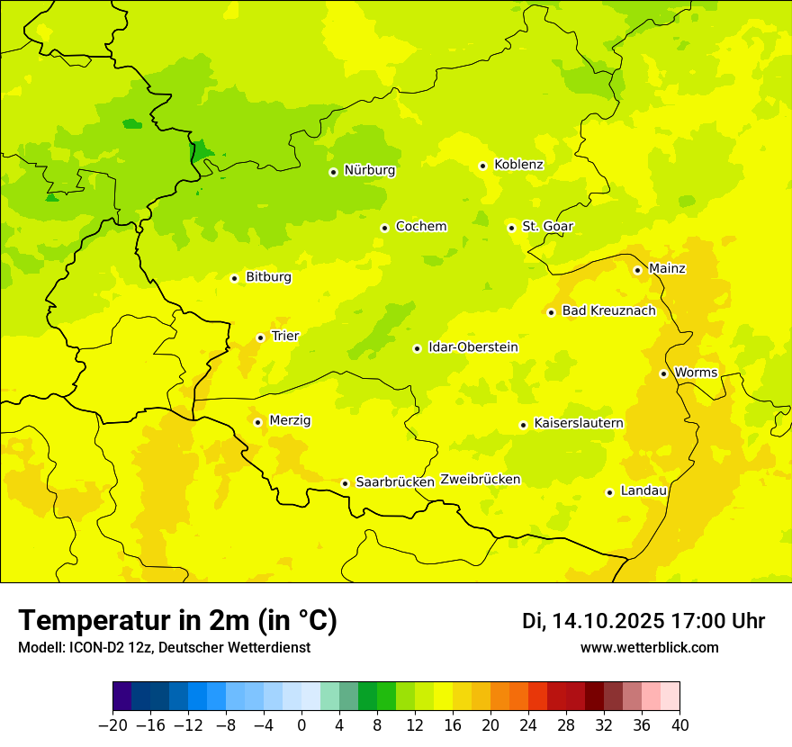 Modellkarten Temperatur