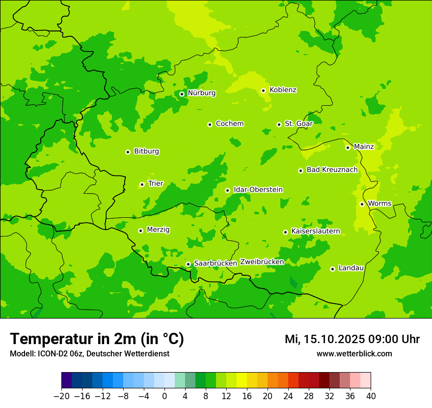 Modellkarten Temperatur