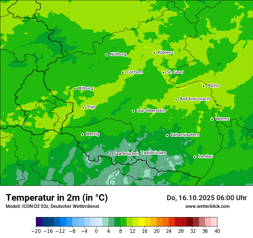 Modellkarten Temperatur