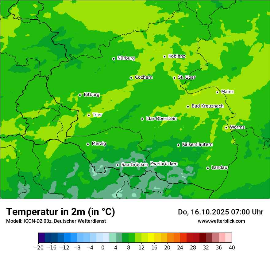 Modellkarten Temperatur