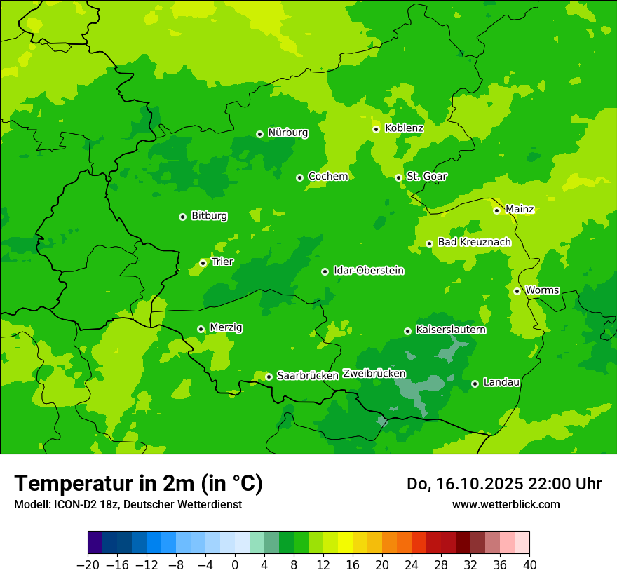 Modellkarten Temperatur