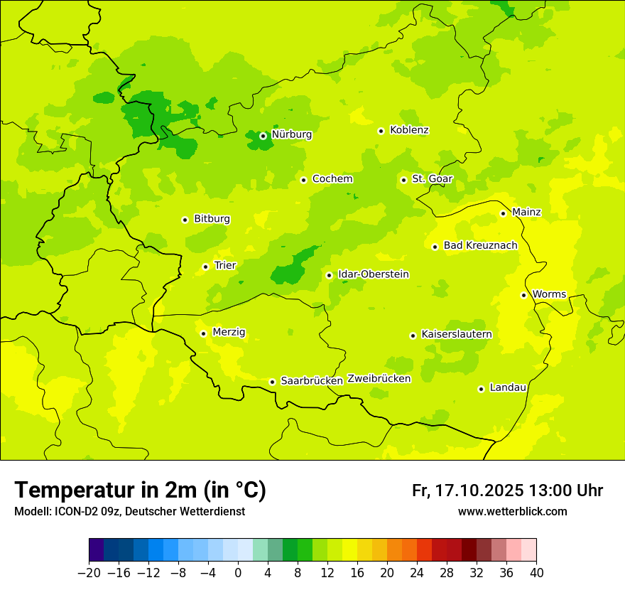Modellkarten Temperatur
