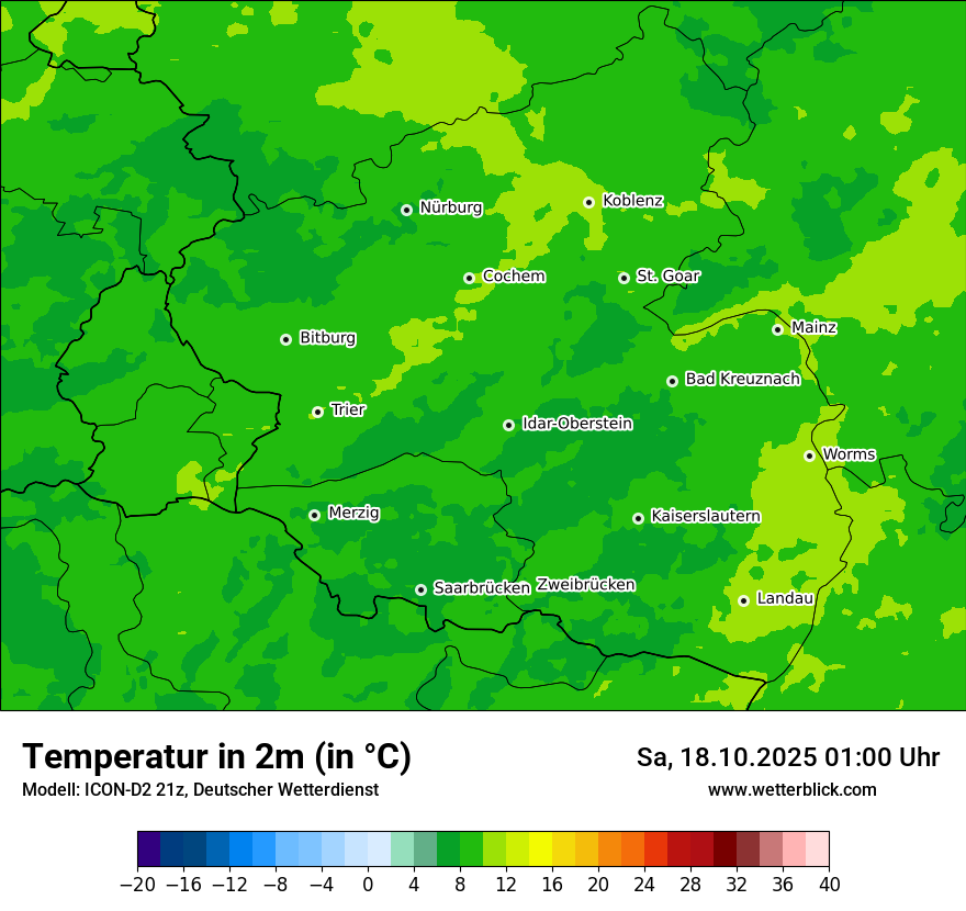 Modellkarten Temperatur