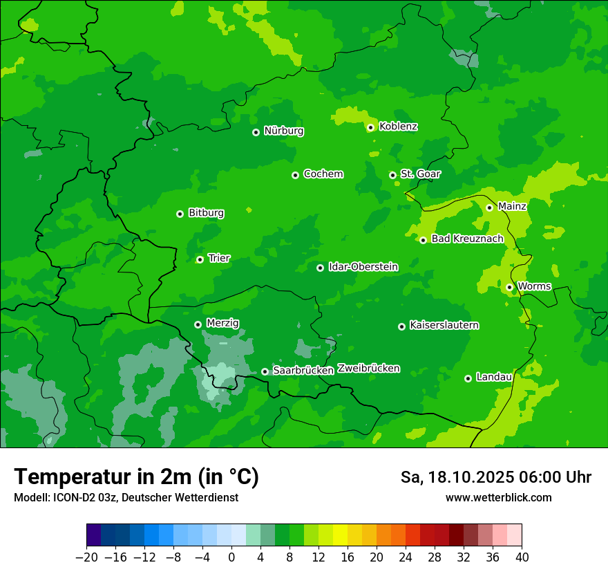Modellkarten Temperatur