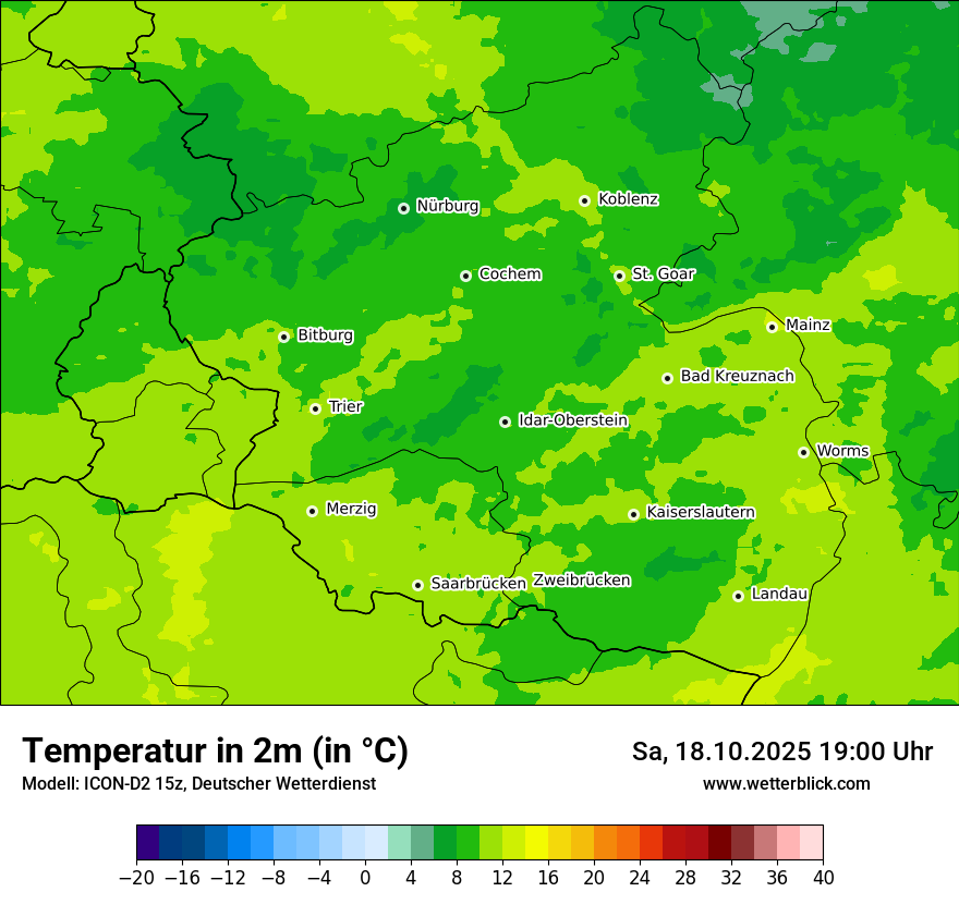 Modellkarten Temperatur