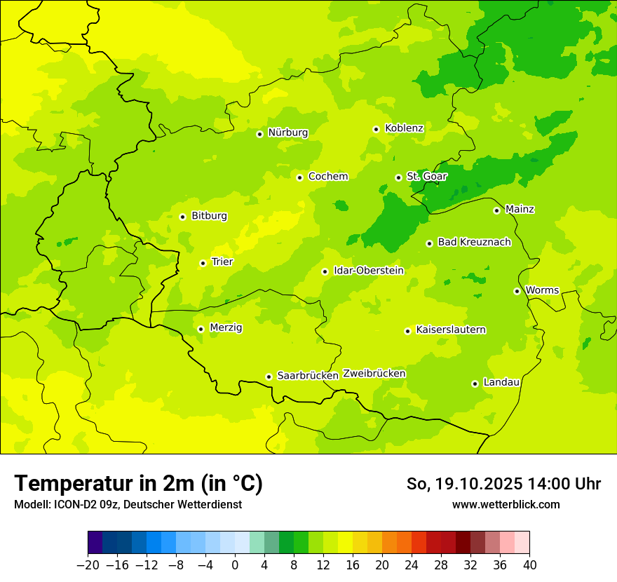 Modellkarten Temperatur