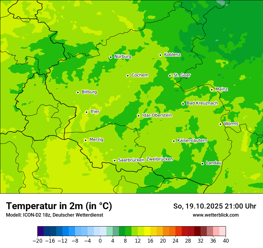 Modellkarten Temperatur