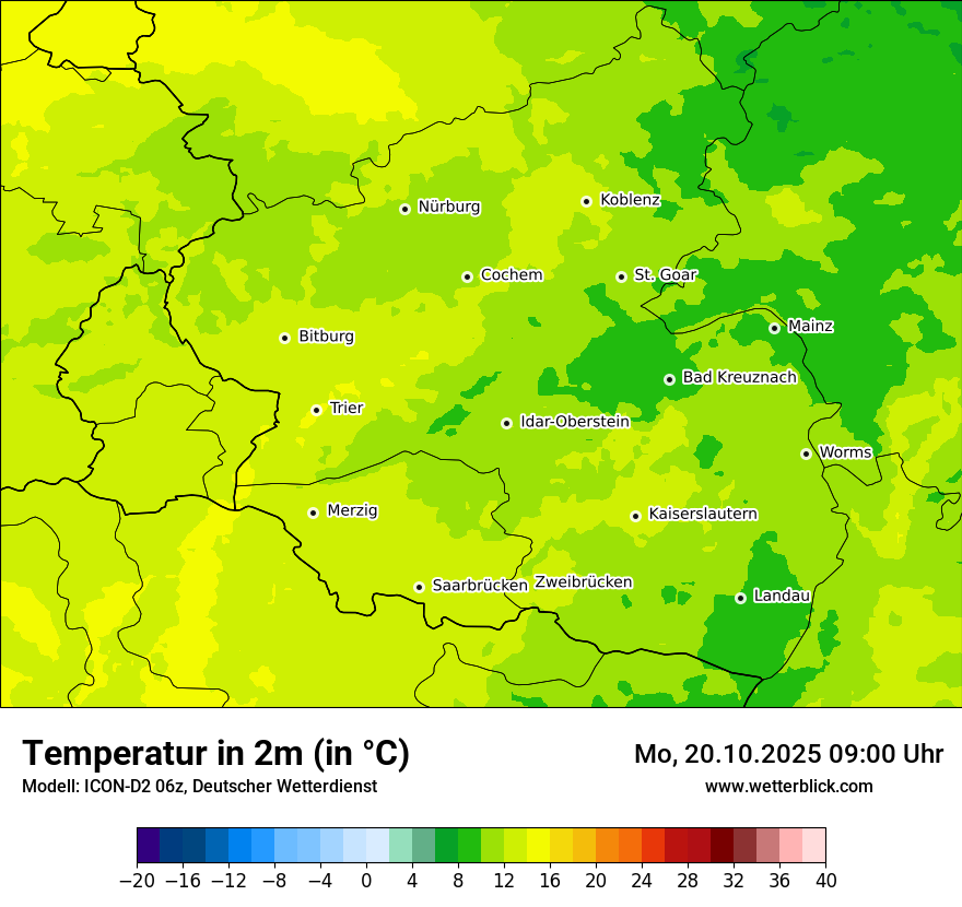 Modellkarten Temperatur