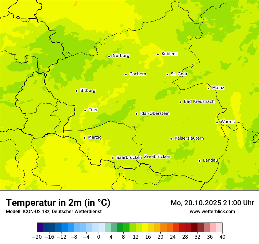 Modellkarten Temperatur