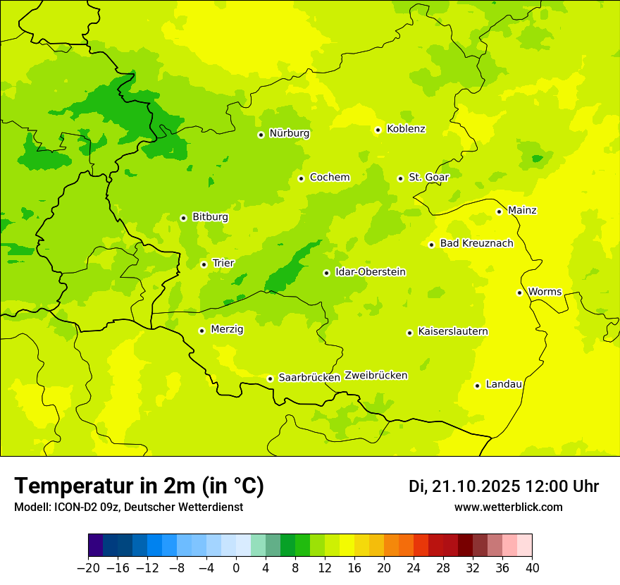 Modellkarten Temperatur