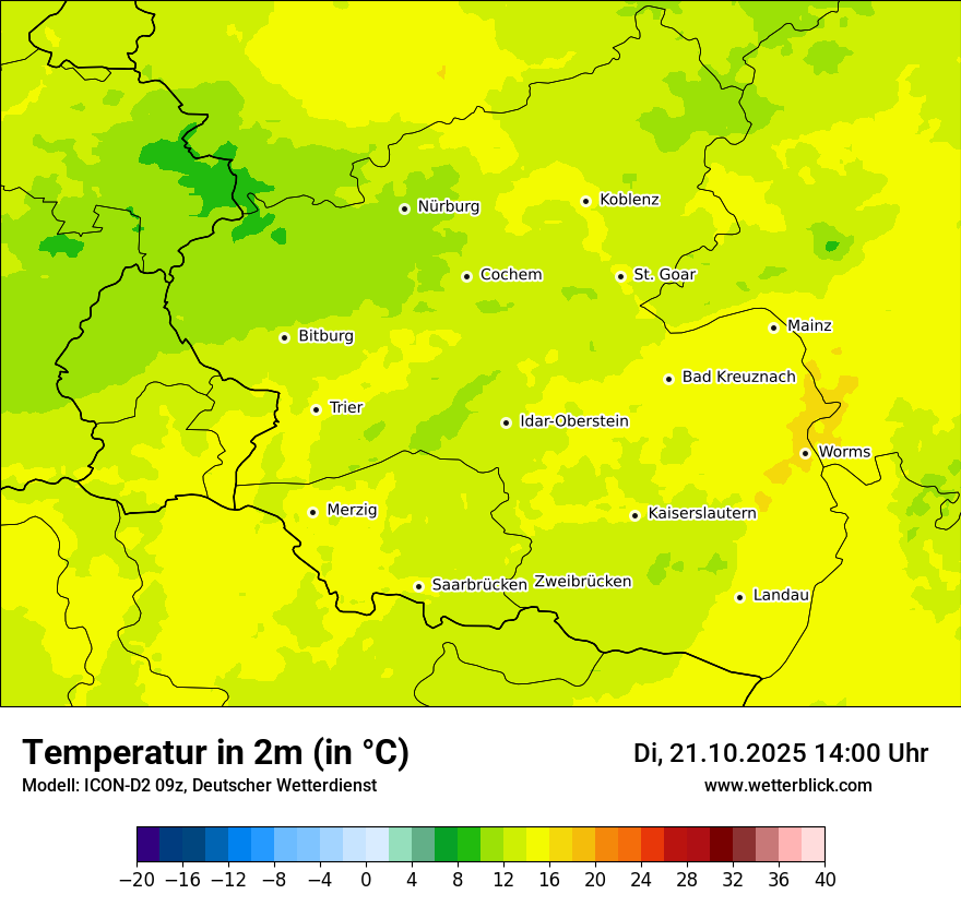 Modellkarten Temperatur