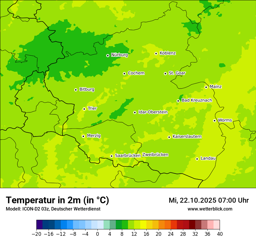 Modellkarten Temperatur